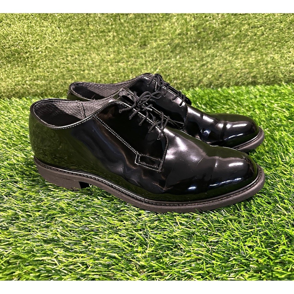 Bates Mens Black Leather Lace Up Round Toe Derby Dress Shoes 12.5 E 00941A